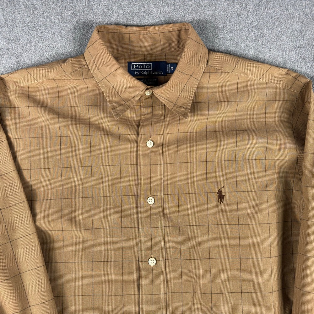 Vintage Polo Ralph Lauren Lowell Sport Shirt Mens M Brown Check Woven Button Up